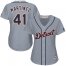 Detroit Tigers #41 Victor Martinez Grey Road Womens Stitched MLB Jersey