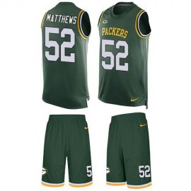 Nike Green Bay Packers #52 Clay Matthews Green Team Color Mens Stitched NFL Limited Tank Top Suit Jersey