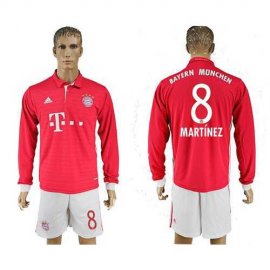 Bayern Munchen #8 Martinez Home Long Sleeves Soccer Club Jersey