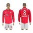 Bayern Munchen #8 Martinez Home Long Sleeves Soccer Club Jersey