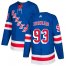 Adidas New York Rangers #93 Mika Zibanejad Royal Blue Home Authentic Stitched NHL Jersey