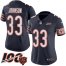 Nike Chicago Bears #33 Jaylon Johnson Navy Blue Team Color Womens Stitched NFL 100th Season Vapor Untouchable Limited Jersey