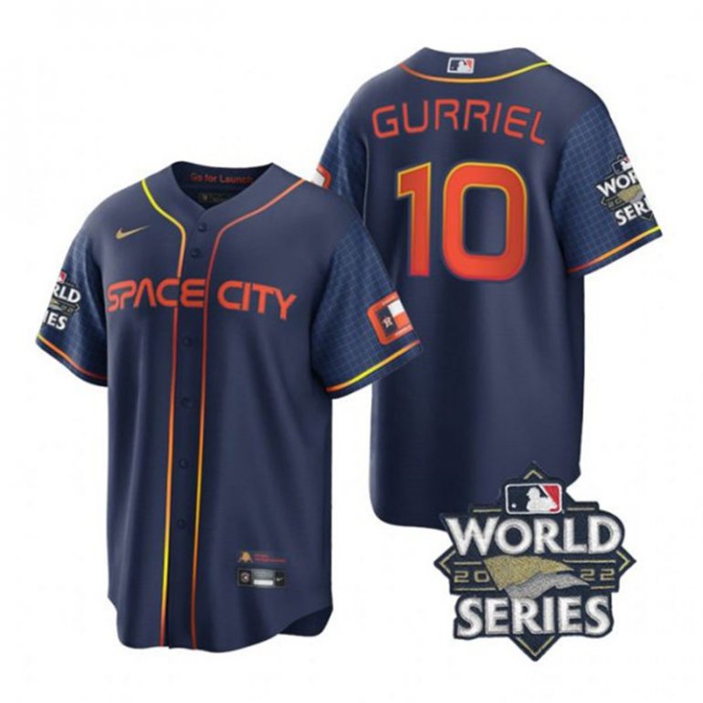 Astros 10 Yuli Gurriel Navy Nike 2022 World Series City Connect Cool Base Jersey Astros 10 Yuli Gurriel Navy Nike 2022 World Series City Connect Cool Base Jersey