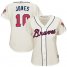 Atlanta Braves #10 Chipper Jones Cream Alternate Womens Stitched MLB Jersey
