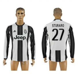 Juventus #27 Sturaro Home Long Sleeves Soccer Club Jersey