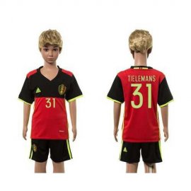 Belgium #31 Tielemans Red Home Kid Soccer Country Jersey