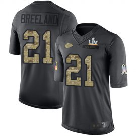 Nike Kansas City Chiefs #21 Bashaud Breeland Black Mens Super Bowl LV Bound Stitched NFL Limited 2016 Salute to Service Jersey