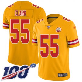Nike Kansas City Chiefs #55 Frank Clark Gold Mens Stitched NFL Limited Inverted Legend 100th Season Jersey