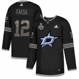 Adidas Dallas Stars #12 Radek Faksa Black Authentic Classic 2020 Stanley Cup Final Stitched NHL Jersey