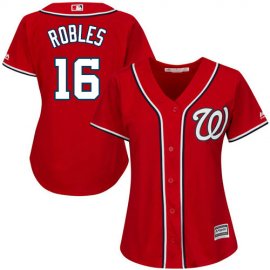 Washington Nationals #16 Victor Robles Red Alternate Womens Stitched MLB Jersey