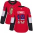 Adidas Ottawa Senators #18 Ryan Dzingel Red Home Authentic USA Flag Womens Stitched NHL Jersey
