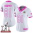 Nike Atlanta Falcons #81 Austin Hooper White/Pink Super Bowl LI 51 Womens Stitched NFL Limited Rush Fashion Jersey