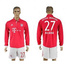 Bayern Munchen #27 Alaba Home Long Sleeves Soccer Club Jersey