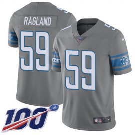 Nike Detroit Lions #59 Reggie Ragland Gray Mens Stitched NFL Limited Rush 100th Season Jersey