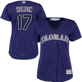 Colorado Rockies #17 Todd Helton Purple Alternate Womens Stitched MLB Jersey