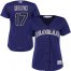 Colorado Rockies #17 Todd Helton Purple Alternate Womens Stitched MLB Jersey