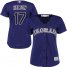 Colorado Rockies #17 Todd Helton Purple Alternate Womens Stitched MLB Jersey