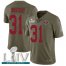 Nike San Francisco 49ers #31 Raheem Mostert Olive Super Bowl LIV 2020 Youth Stitched NFL Limited 2017 Salute To Service Jersey