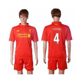 Liverpool #4 Toure Red Home Soccer Club Jersey