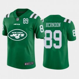 New York New York Jets #89 Chris Herndon Green Mens Nike Big Team Logo Player Vapor Limited NFL Jersey