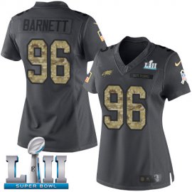 Nike Philadelphia Eagles #96 Derek Barnett Black Super Bowl LII Womens Stitched NFL Limited 2016 Salute to Service Jersey
