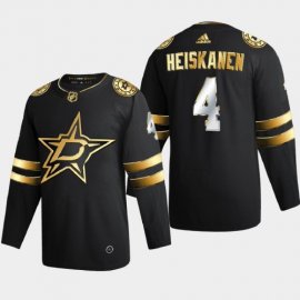 Dallas Stars #4 Miro Heiskanen Mens Adidas Black Golden Edition Limited Stitched NHL Jersey