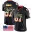 Nike Kansas City Chiefs #87 Travis Kelce Black Mens Stitched NFL Limited Rush USA Flag Jersey