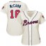Atlanta Braves #16 Brian McCann Cream Alternate Womens Stitched MLB Jersey