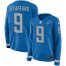 Nike Detroit Lions #9 Matthew Stafford Light Blue Team Color Womens Stitched NFL Limited Therma Long Sleeve Jersey