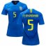 Womens Brazil #5 Fernandinho Away Soccer Country Jersey