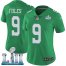 Nike Philadelphia Eagles #9 Nick Foles Green Super Bowl LII Womens Stitched NFL Limited Rush Jersey
