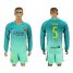 Barcelona #5 Sergio Sec Away Long Sleeves Soccer Club Jersey