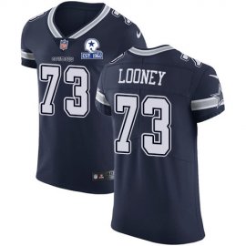 Nike Dallas Cowboys #73 Joe Looney Navy Blue Team Color Mens Stitched With Established In 1960 Patch NFL Vapor Untouchable Elite Jersey