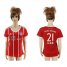 Womens Bayern Munchen #21 Lahm Home Soccer Club Jersey