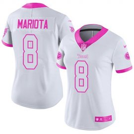 Nike Tennessee Titans #8 Marcus Mariota White/Pink Womens Stitched NFL Limited Rush Fashion Jersey