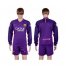 Barcelona Blank Away Long Sleeves Soccer Club Jersey