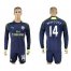 Arsenal #14 Walcott Sec Away Long Sleeves Soccer Club Jersey