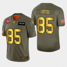 Nike San Francisco 49ers #85 George Kittle Mens Olive Gold 2019 Salute to Service NFL 100 Limited Jersey