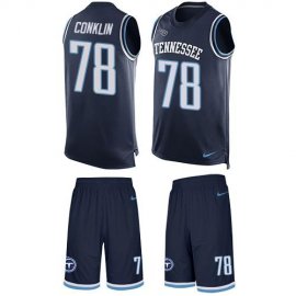 Nike Tennessee Titans #78 Jack Conklin Navy Blue Team Color Mens Stitched NFL Limited Tank Top Suit Jersey
