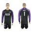 Atletico Madrid #1 Moya Black Goalkeeper Long Sleeves Soccer Club Jersey