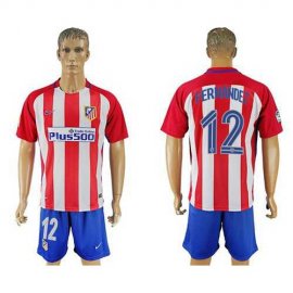 Atletico Madrid #12 Fernandez Home Soccer Club Jersey
