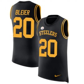Nike Pittsburgh Steelers #20 Rocky Bleier Black Team Color Mens Stitched NFL Limited Rush Tank Top Jersey