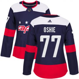 Adidas Washington Capitals #77 T.J. Oshie Navy Authentic 2018 Stadium Series Womens Stitched NHL Jersey