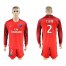 Paris Saint-Germain #2 T.Silva Red Long Sleeves Soccer Club Jersey
