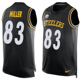 Nike Pittsburgh Steelers #83 Heath Miller Black Team Color Mens Stitched NFL Limited Tank Top Jersey