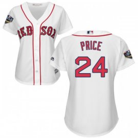 Boston Red Sox #24 David Price White Home 2018 World Series Womens Stitched MLB Jersey