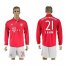Bayern Munchen #21 Lahm Home Long Sleeves Soccer Club Jersey