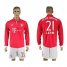 Bayern Munchen #21 Lahm Home Long Sleeves Soccer Club Jersey