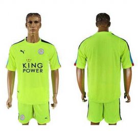 Leicester City Blank Shiny Green Goalkeeper Soccer Club Jersey