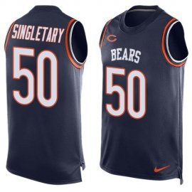 Nike Chicago Bears #50 Mike Singletary Navy Blue Team Color Mens Stitched NFL Limited Tank Top Jersey